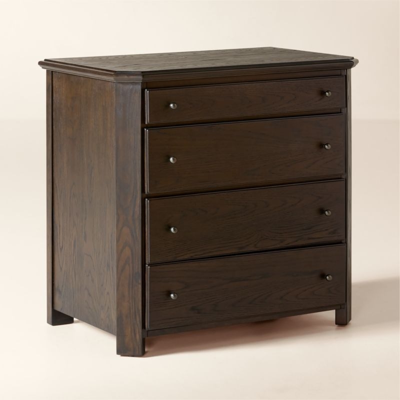 Isla 33" Dark Wood 4-Drawer Bedside Dresser - Image 2