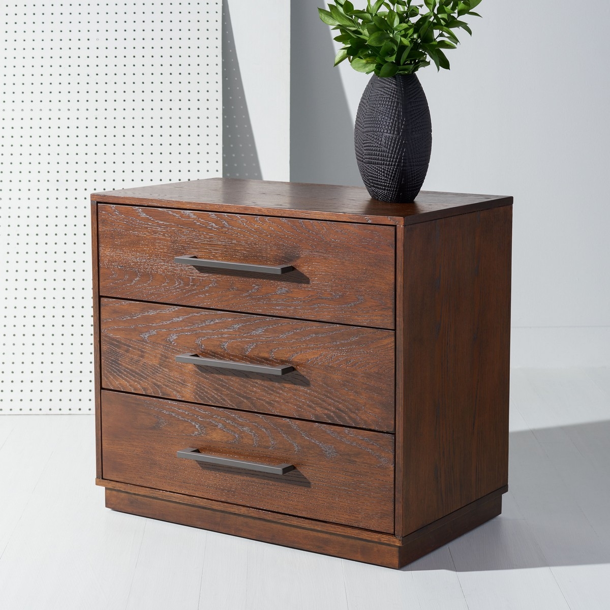Mallory 3 Drawer Nightstand - Dark Brown - Image 1