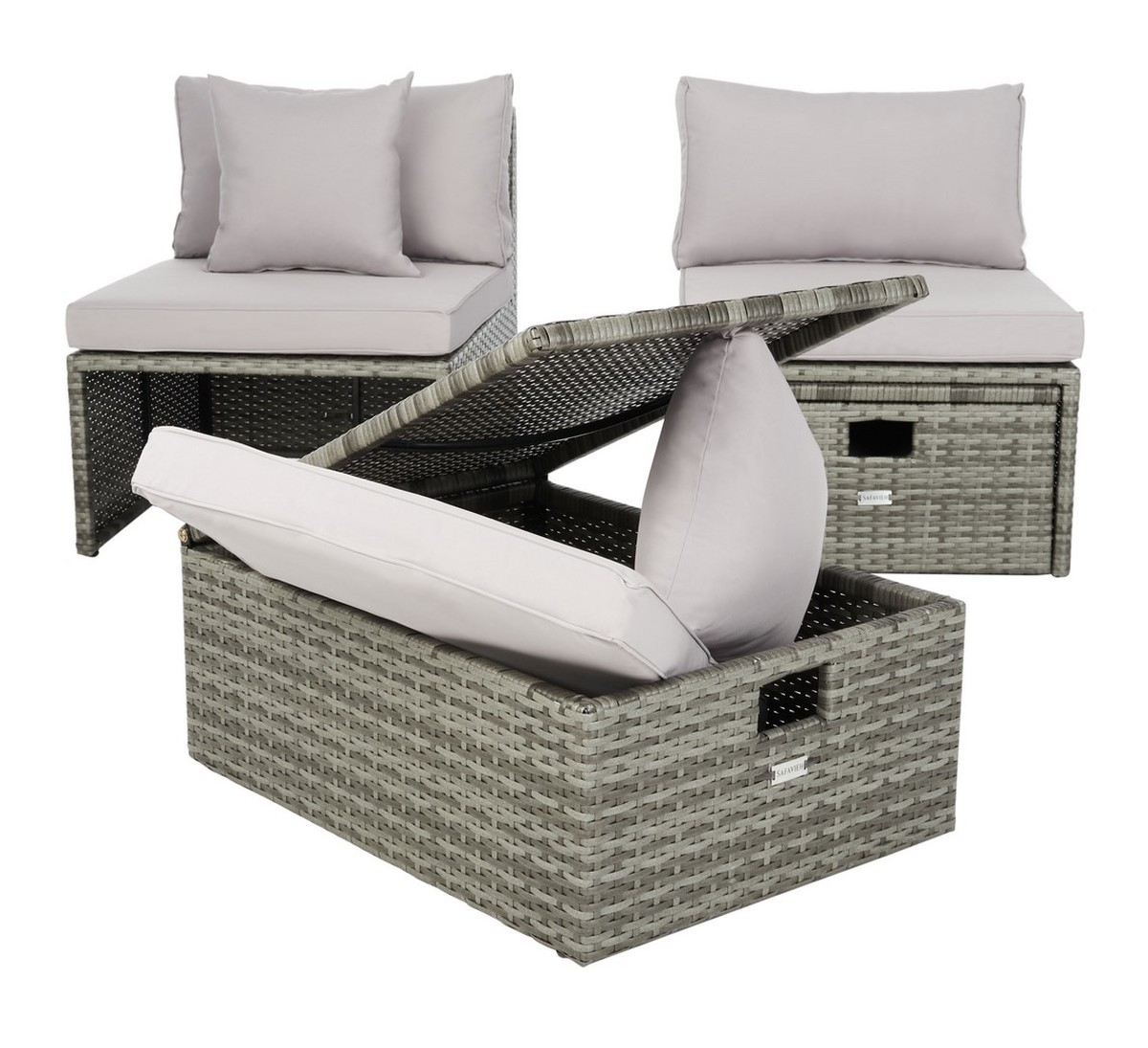 Pramla Outdoor Sette With Otto - Grey / Grey - Safavieh - Image 6