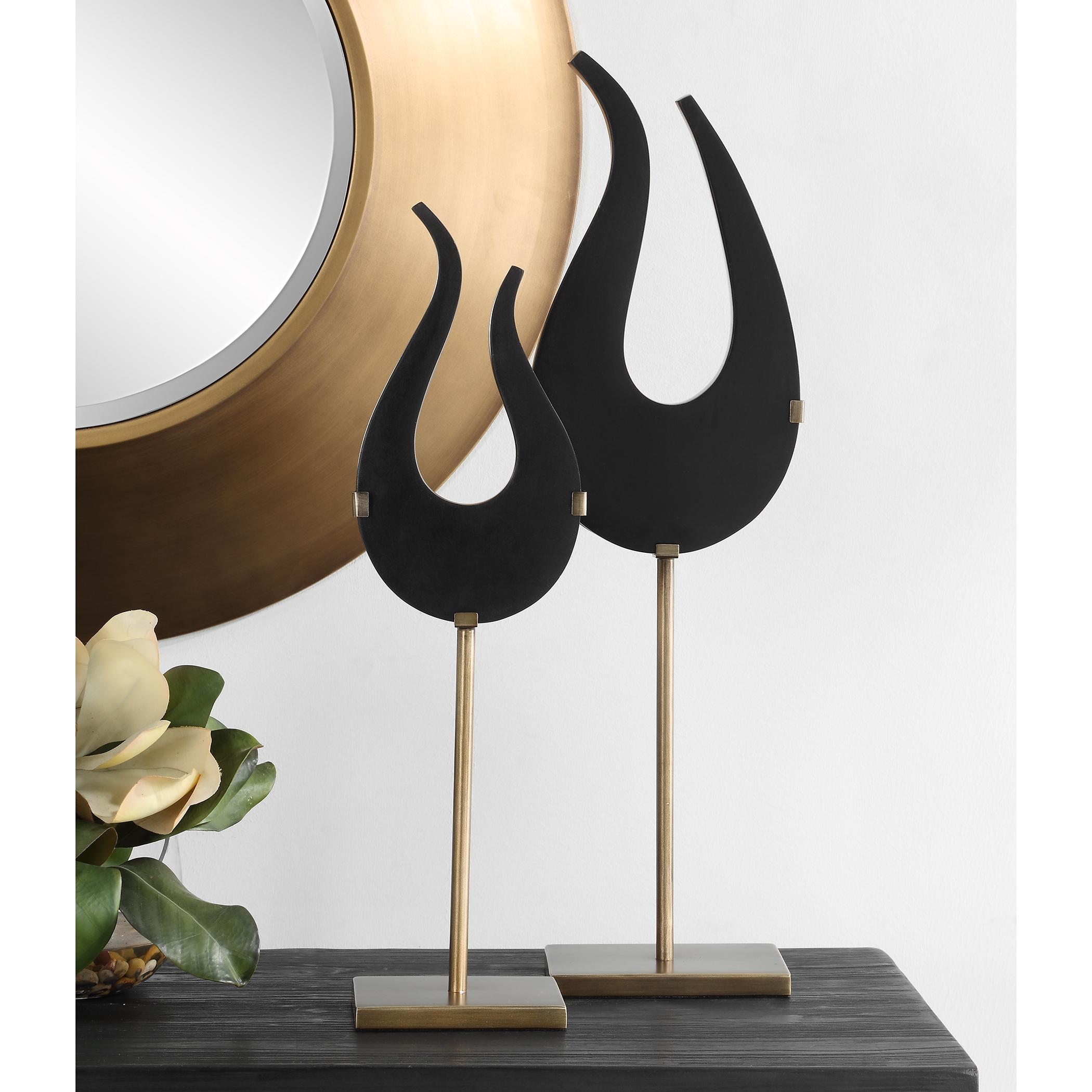 Black Flame Sculptures Set/2 - Image 2
