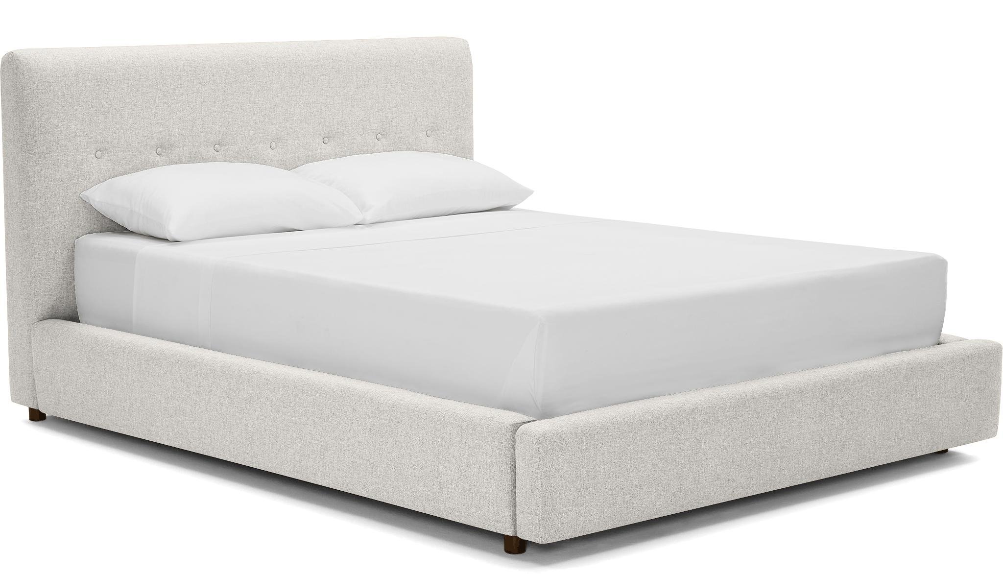 White Alvin Mid Century Modern Storage Bed - Tussah Snow - Mocha - Cal King - Image 1