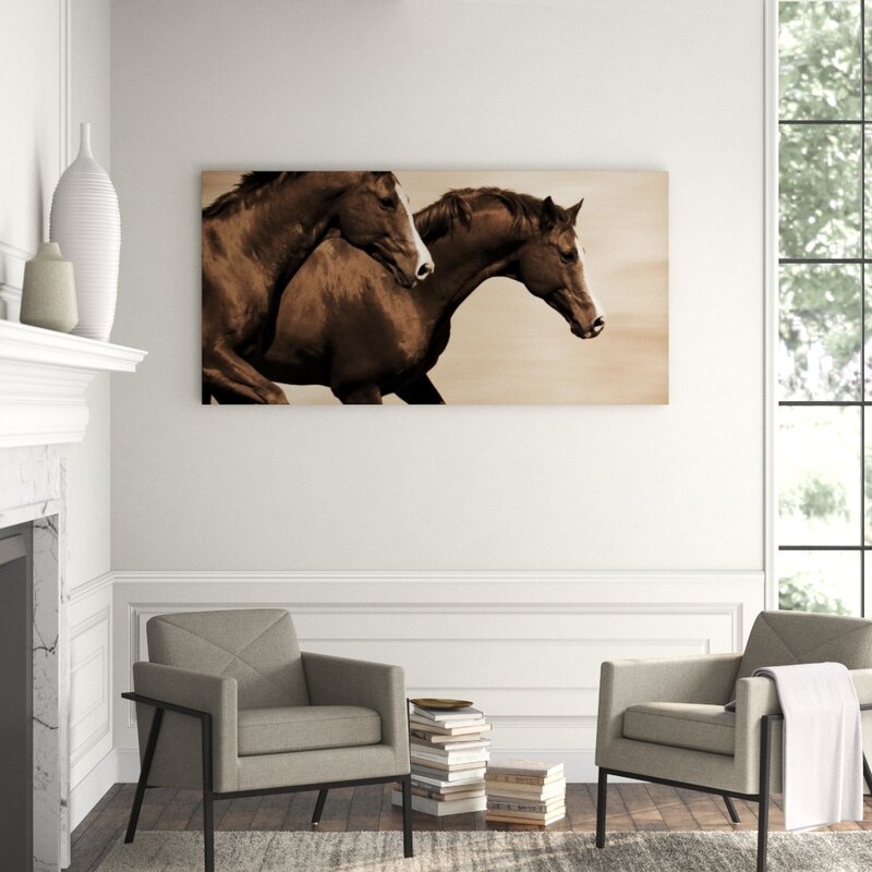 Chelsea Art Studio 'Wild Horses in Far West' Photographic Print Format: Outdoor, Size: 30" H x 60" W - Image 0