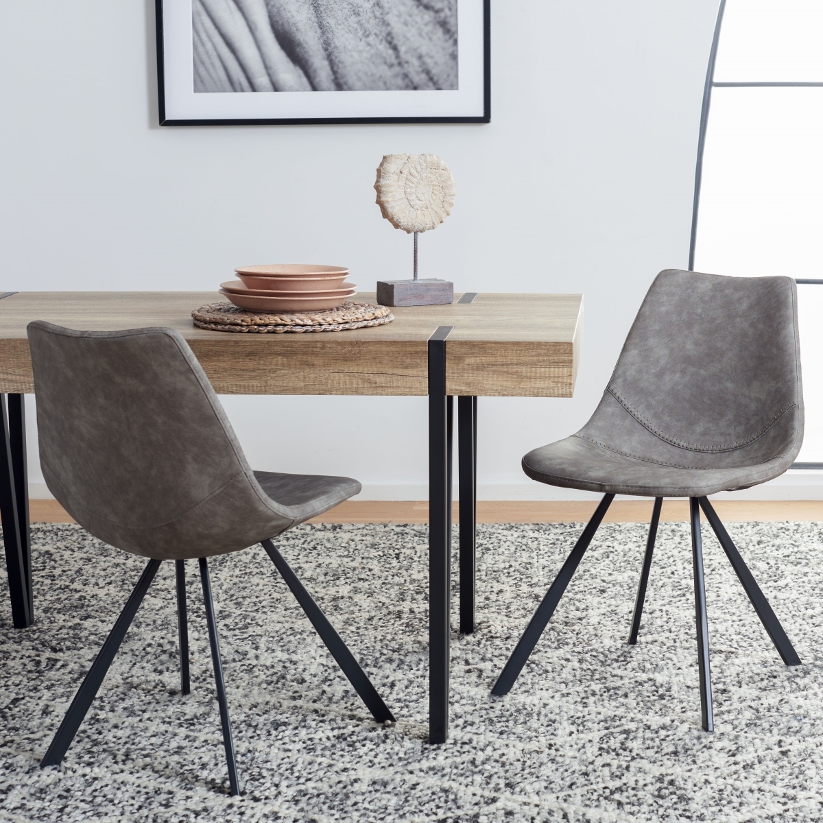 Kayne Dining Chair - Grey / Black - Safavieh - Image 1