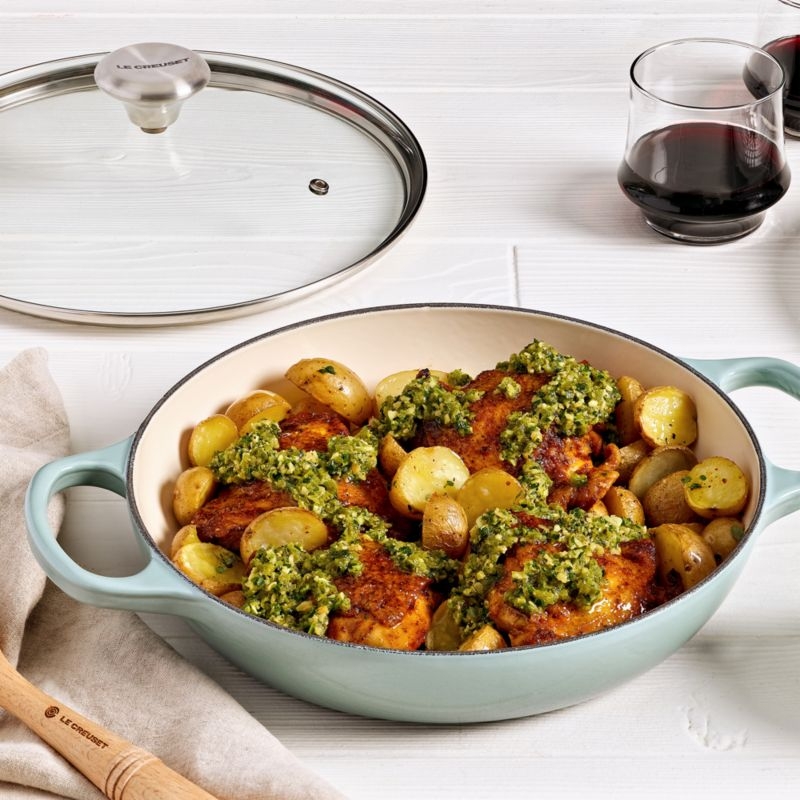 Le Creuset ® 2.25-Qt. Sea Salt Enameled Cast Iron Braiser with Glass Lid - Image 5