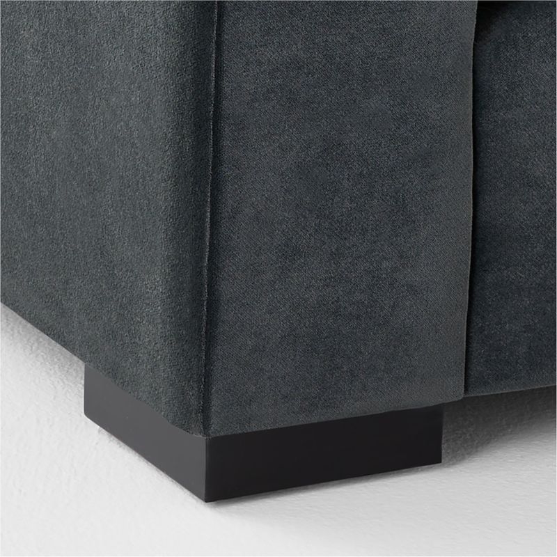 Deseo Charcoal Grey Performance Velvet Standard Depth Corner Chair - Image 5