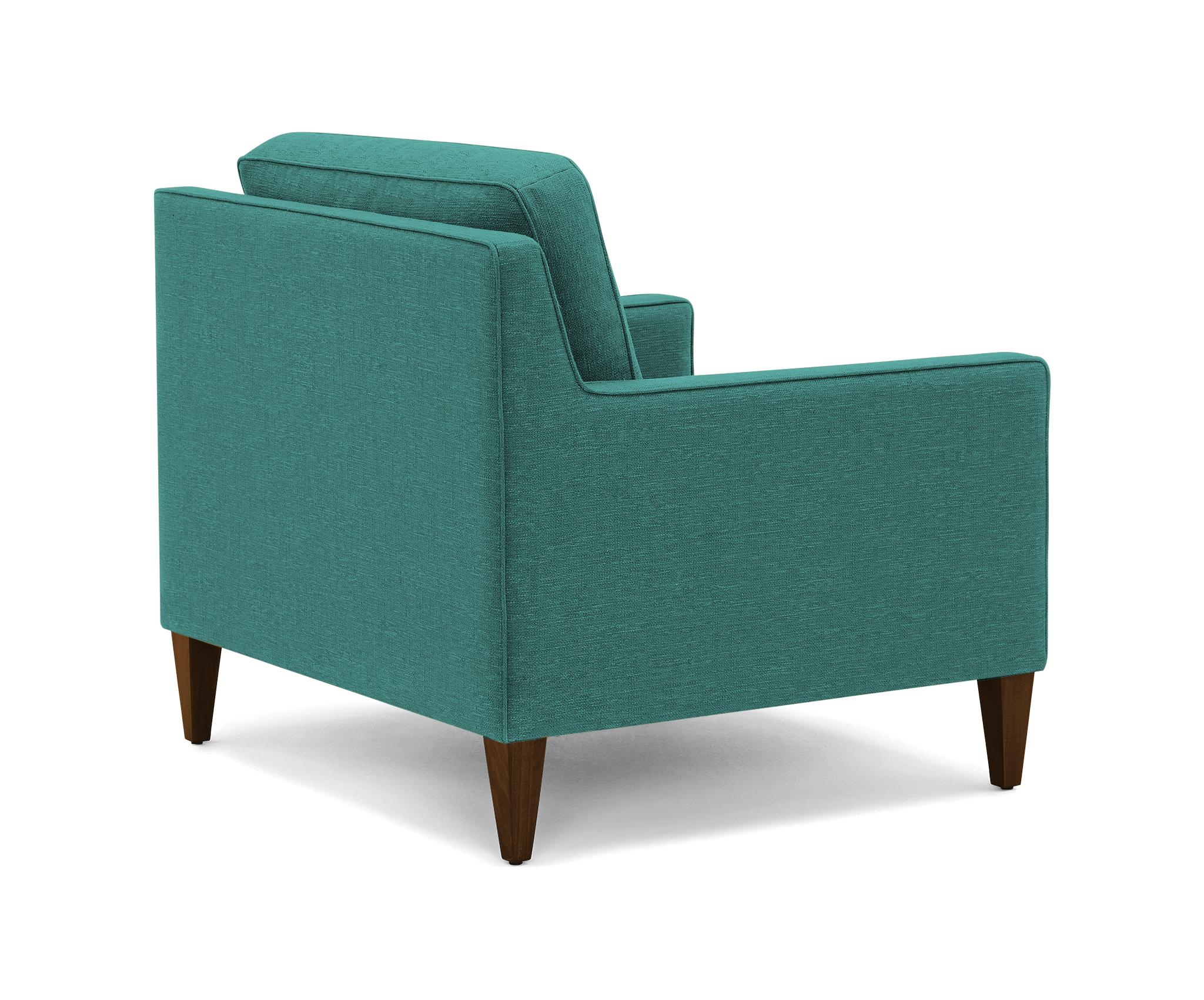 Green Levi Mid Century Modern Chair - Essence Aqua - Mocha - Image 3