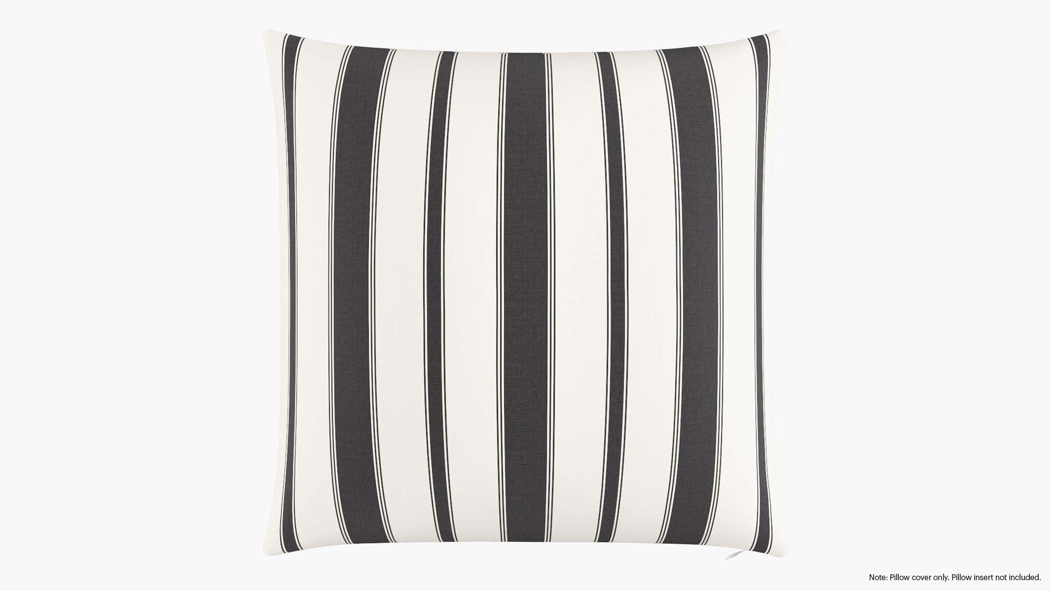 Throw Pillow Cover 26", Ink Clarence Stripe, 26" x 26" - Image 0