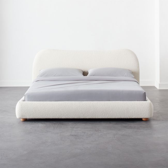 Diana White Boucle King Bed by Ross Cassidy - Image 0