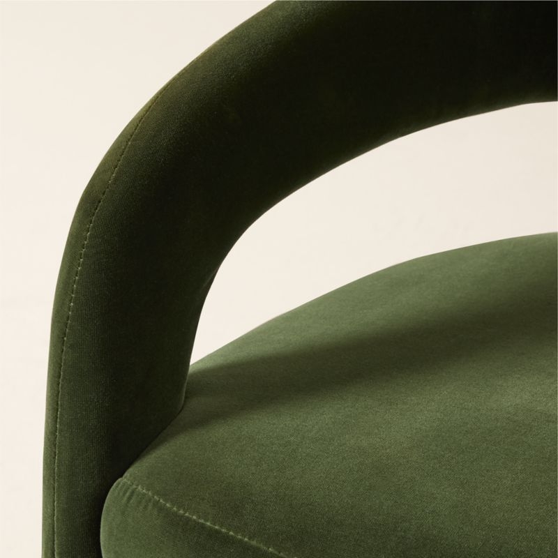 Lisette Forest Green Velvet Dining Armchair - Image 3
