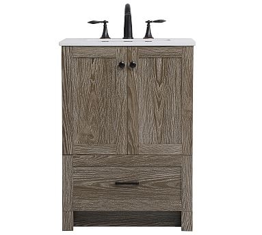 Alderson 24" Single Sink Vanity, Weathered oak - Image 0