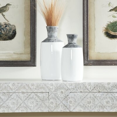Hills Textured Matte Ceramic 2 Piece Table Vase Set - Image 0