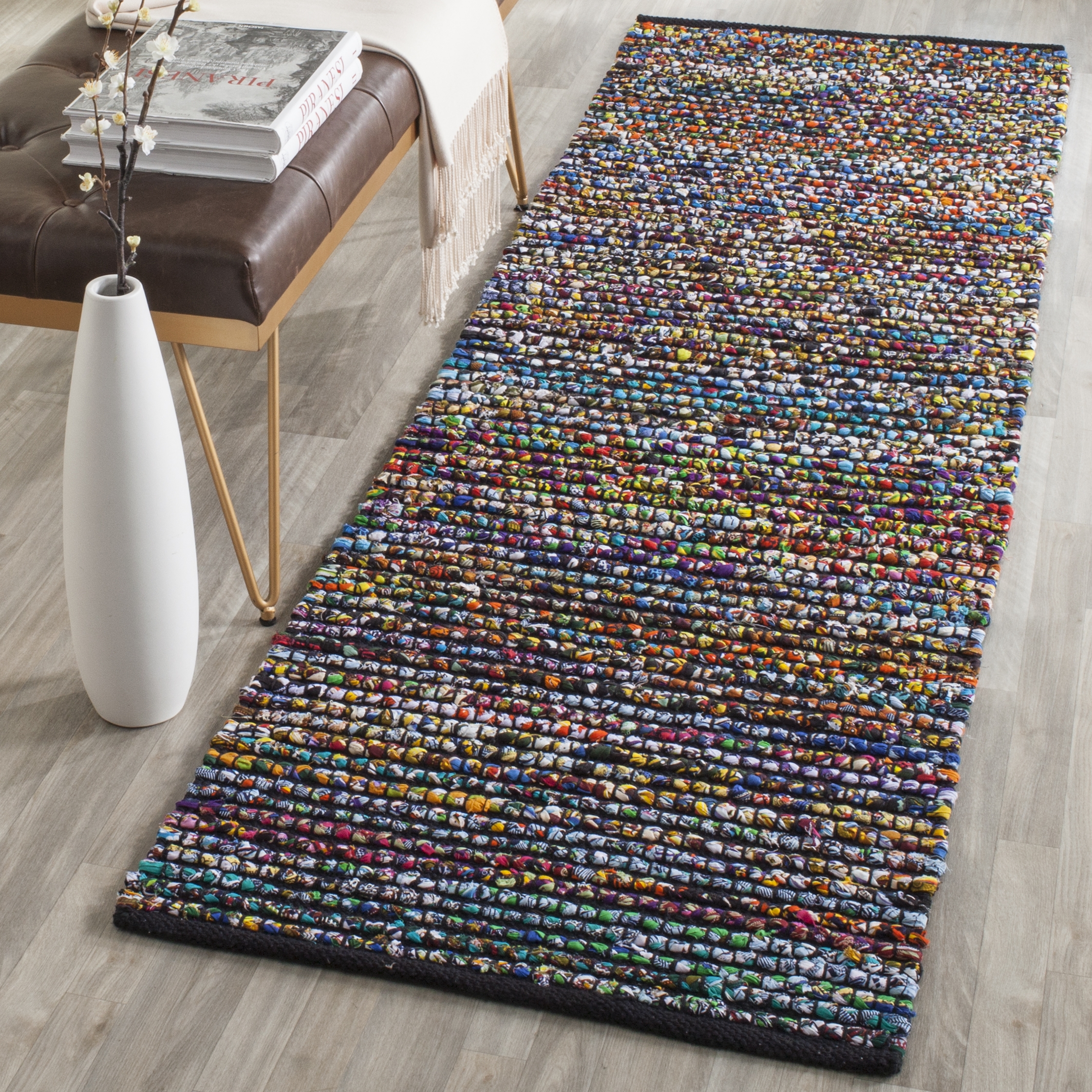 Arlo Home Hand Woven Area Rug, CAP367A, Multi,  2' 3" X 8' - Image 1