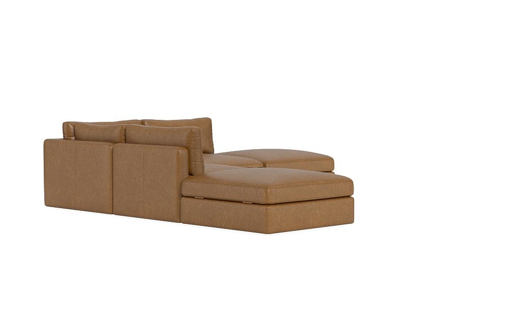 Tatum Leather Modular Corner Sectional with Ottomans - Image 4