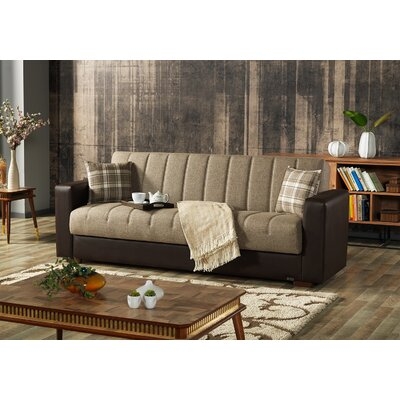 Addilee Twin 89" Wide Tight Back Convertible Sofa with Storage - Image 0