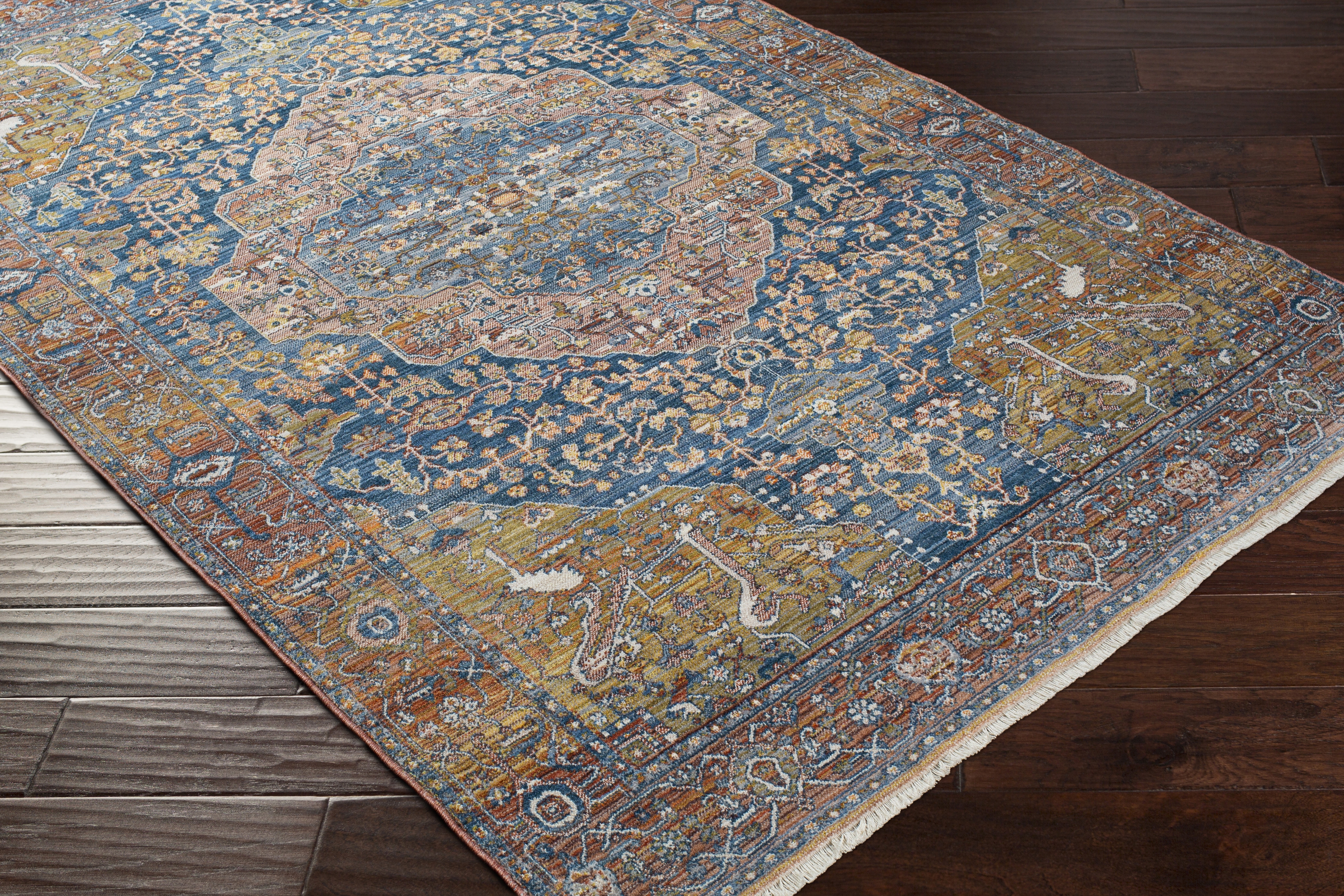 Ephesians Blue Indoor 2' x 2'11" Machine Woven Rug - Image 6