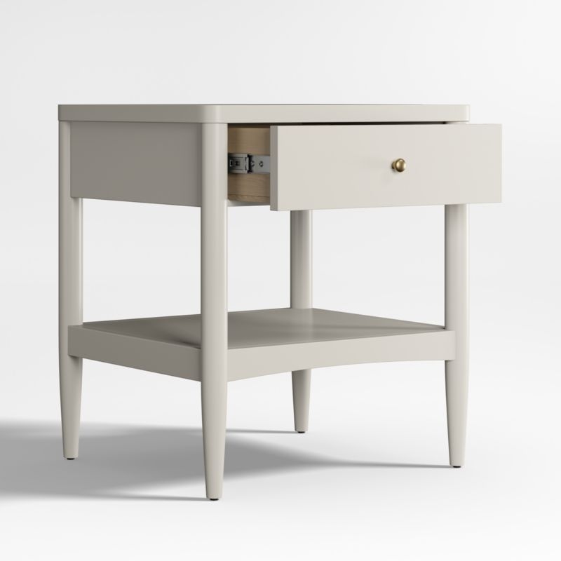 Hampshire Cozy Grey Wood Kids Nightstand with Drawer - Image 5