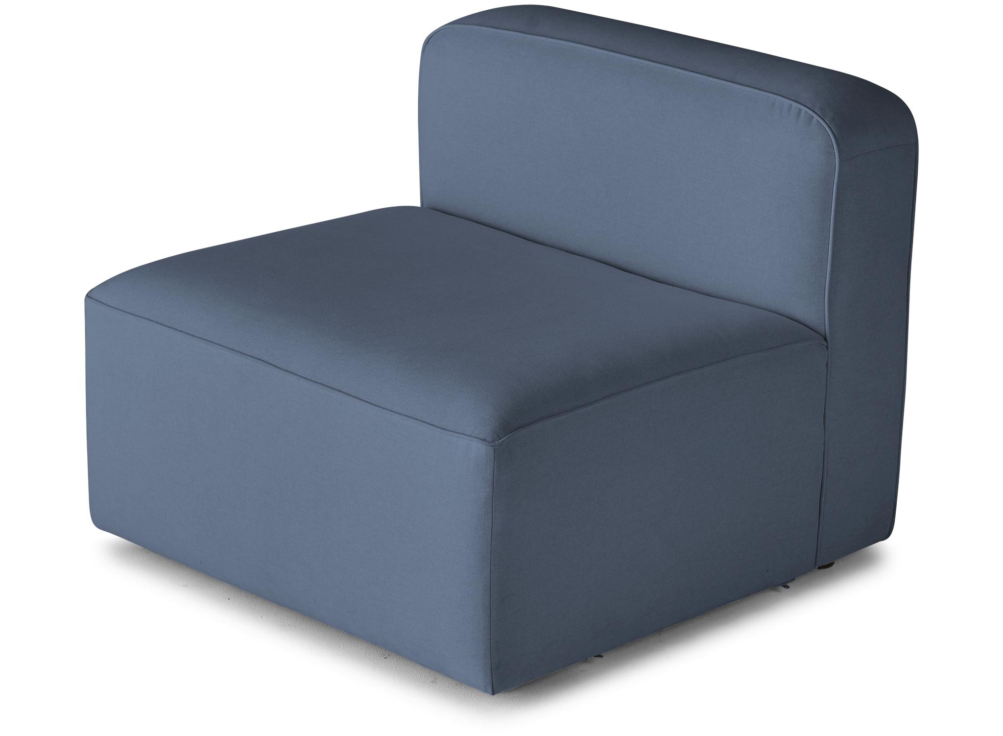 Blue Logan Mid Century Modern Armless Chair - Milo French Blue - Image 4