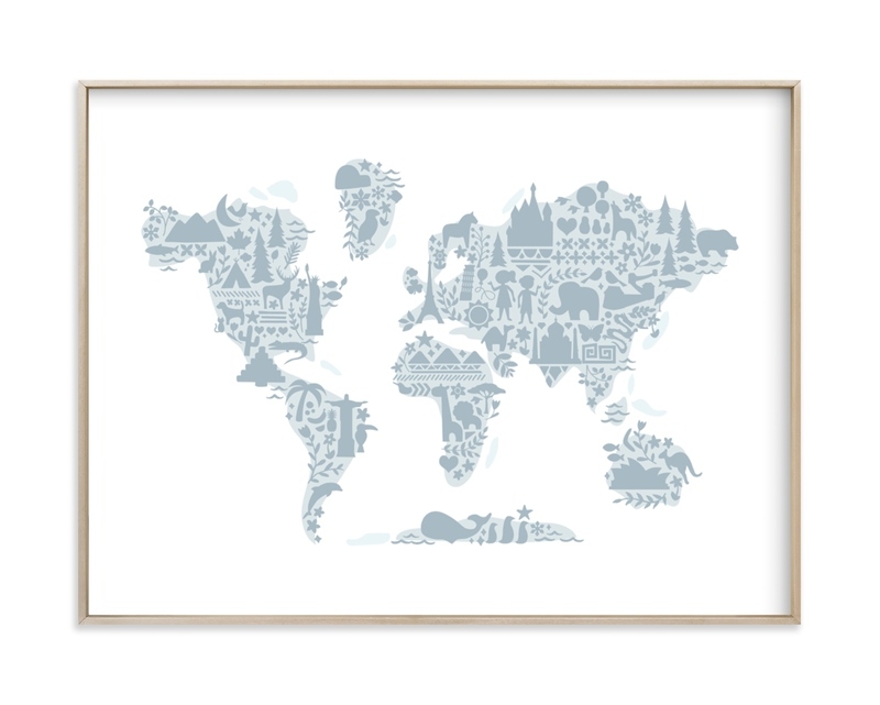 Little Big World Map Kids Art Print - Image 0