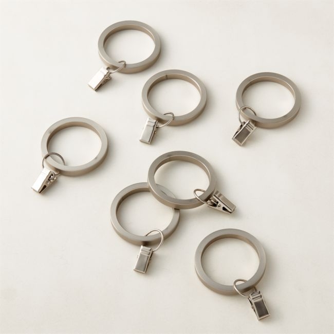 Brushed Nickel Curtain Clips Set of 7 - Image 0