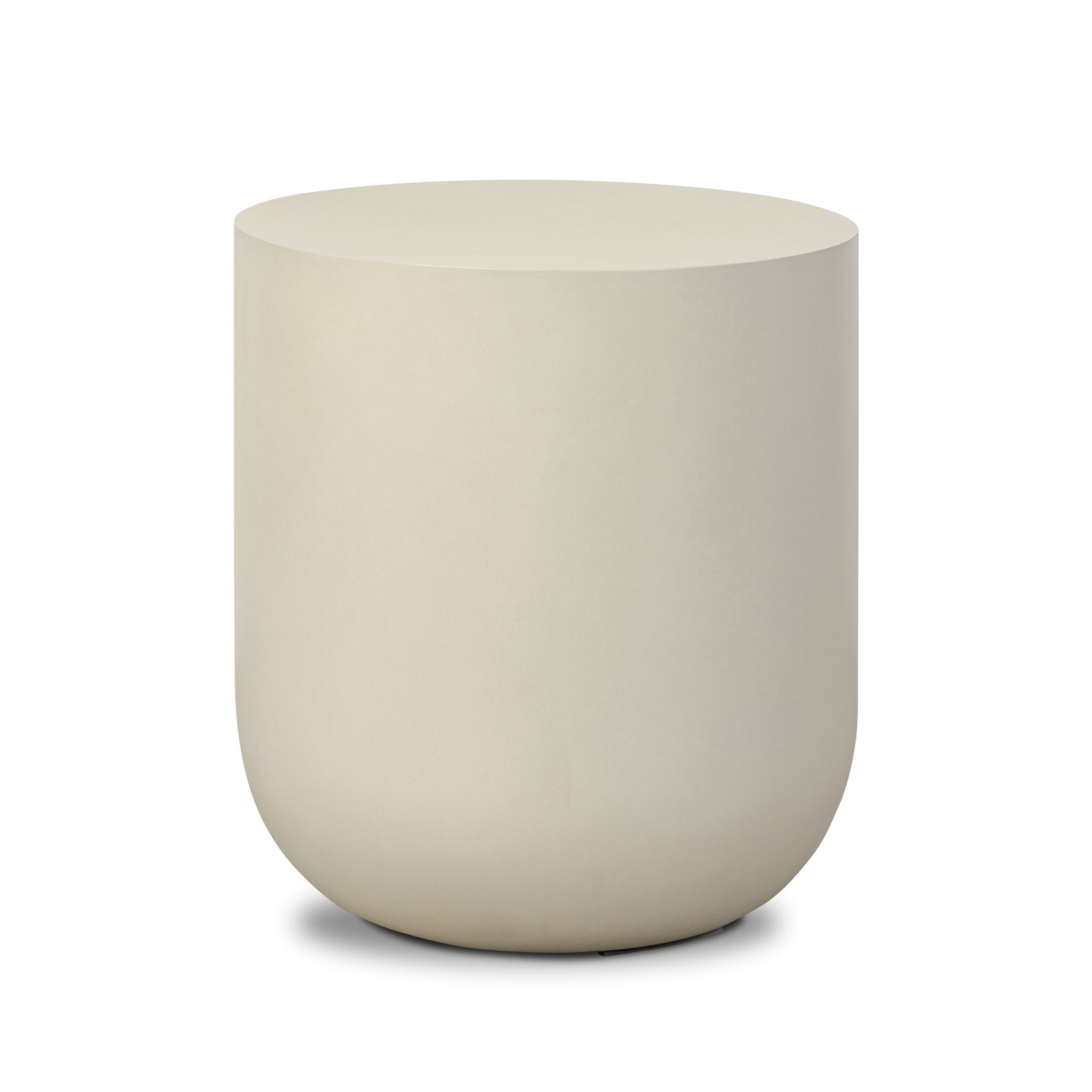 Ivan Round End Table - White Concrete - Image 0