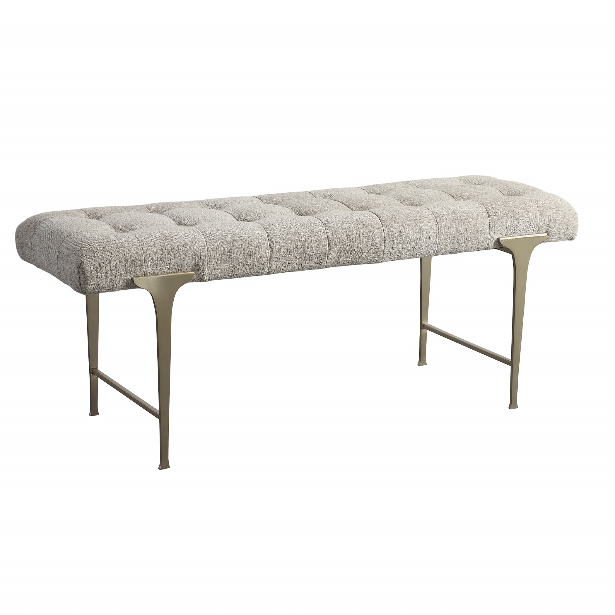 Imperial Upholstered Gray Bench - Image 3