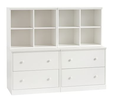Cameron 2 Cubbies & 2 Double Drawer Base Set, Simply White, Flat Rate - Image 1