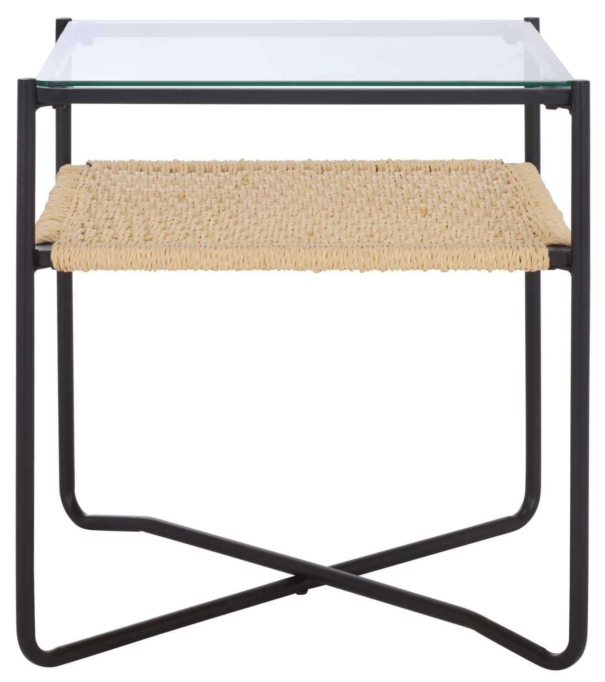 Omaka 1 Shelf End Table - Natural / Black - Safavieh - Image 0