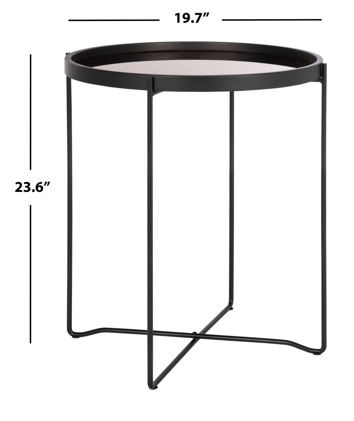 Ruby Small Tray Accent Table - Rose Gold / Black - Safavieh - Image 6
