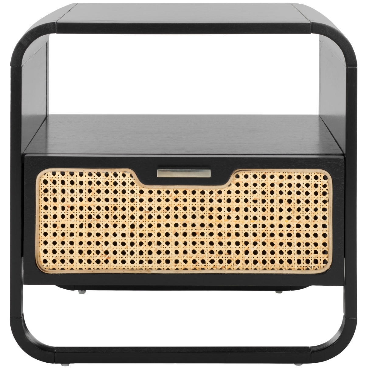 Yates 1 Drawer Nightstand - Black / Natural - Safavieh - Image 0