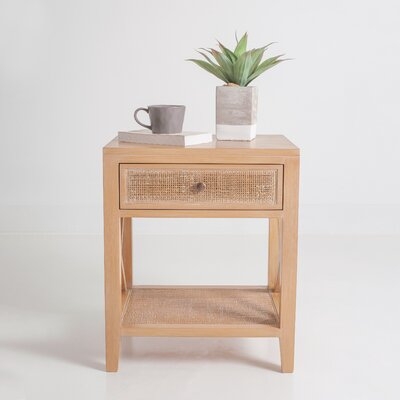 Keira Rattan End Table with Storage - Image 1