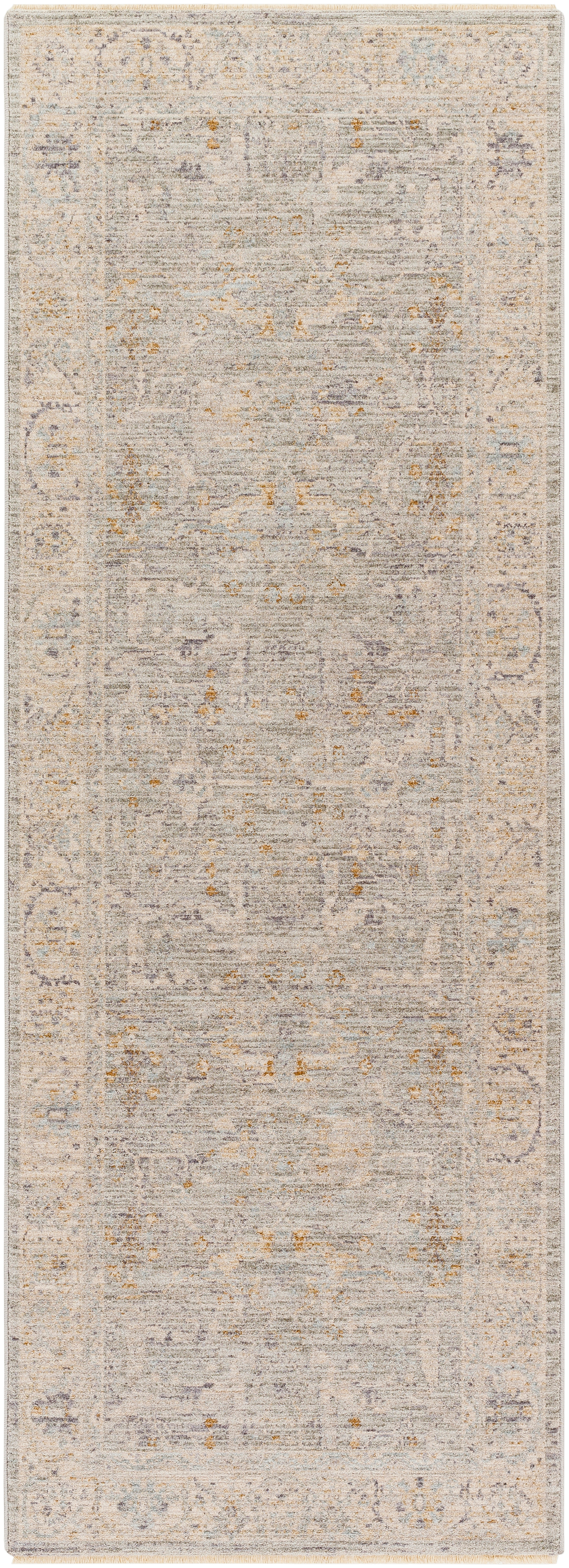 Avant Garde Beige Indoor 2'7" x 10' Machine Woven Rug - Image 0