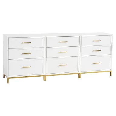 Blaire Triple 3-Drawer Wide Storage Cabinet, Base, Simply White - Image 0