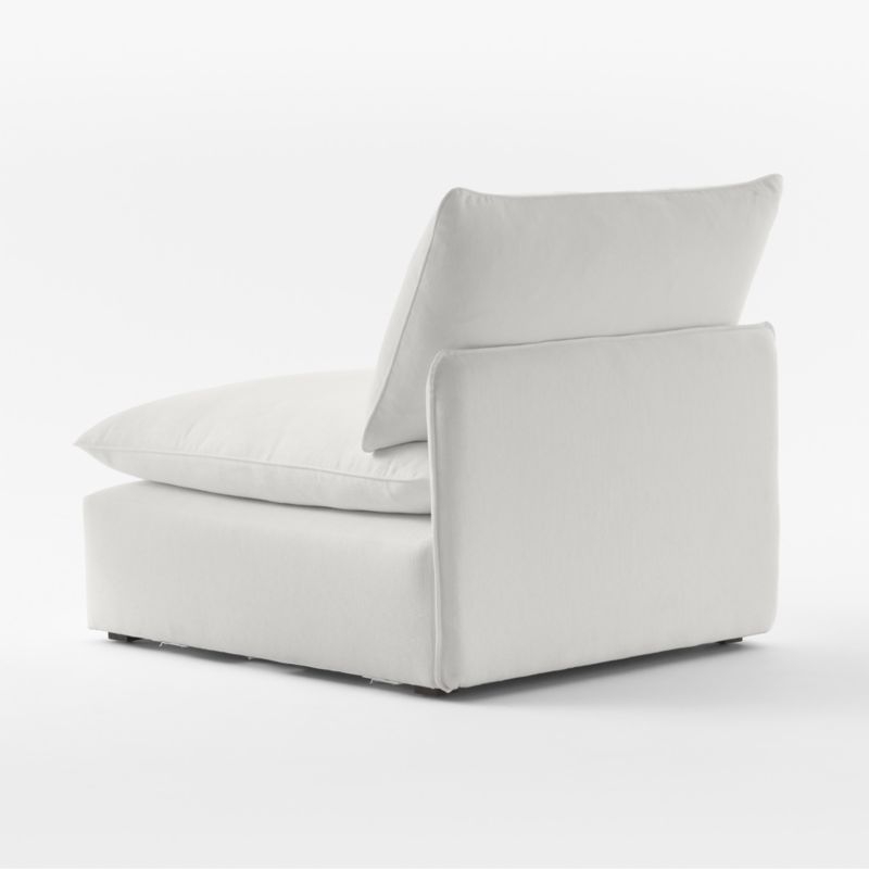 Lumis Snow White Performance Fabric Deep Depth Armless Chair - Image 4