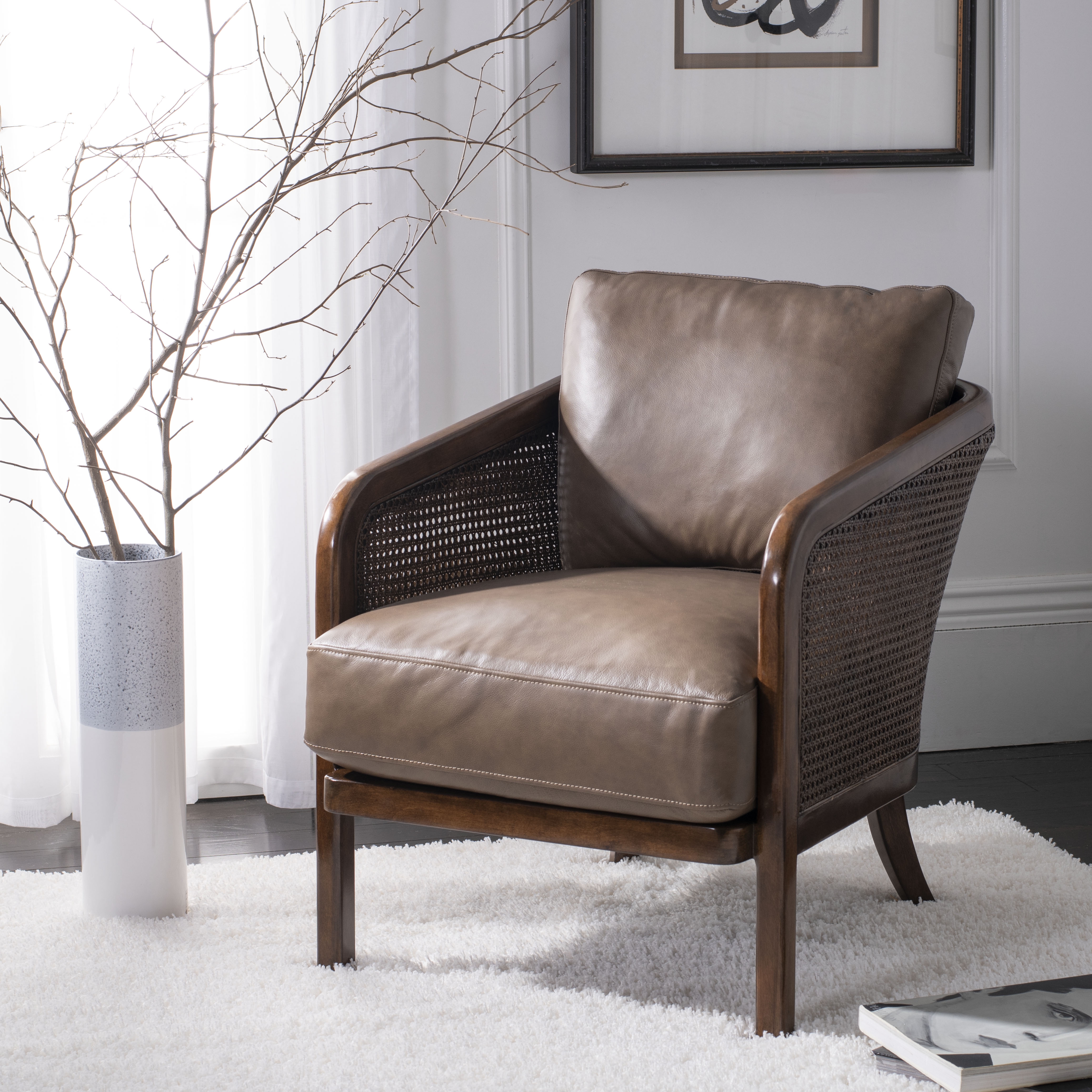 Caruso Barrel Back Chair - Dark Brown - Arlo Home - Image 8