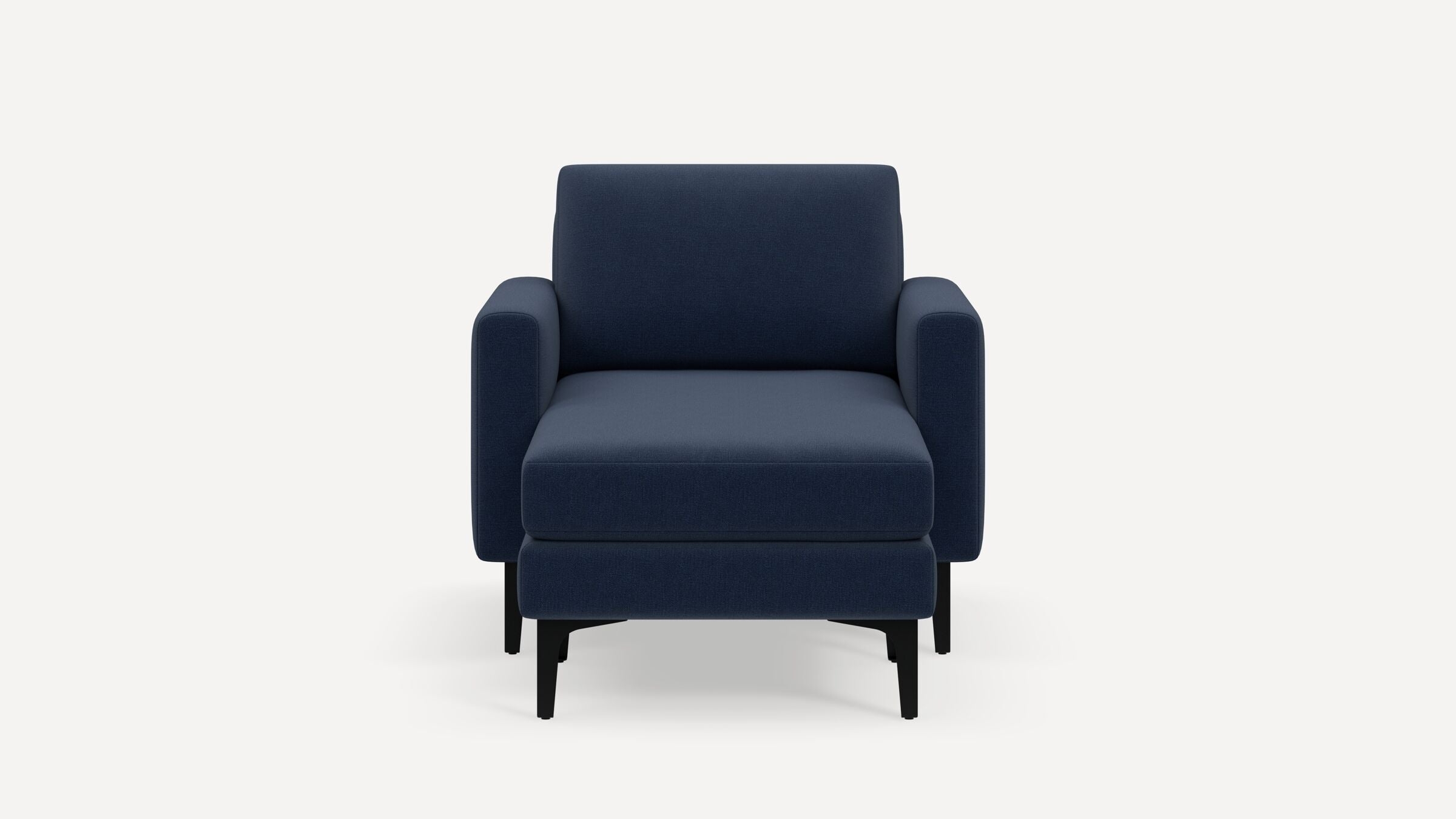 Nomad Armchair with Chaise - Navy Blue - Performance Flatweave / Black - Metal / Block - Image 0