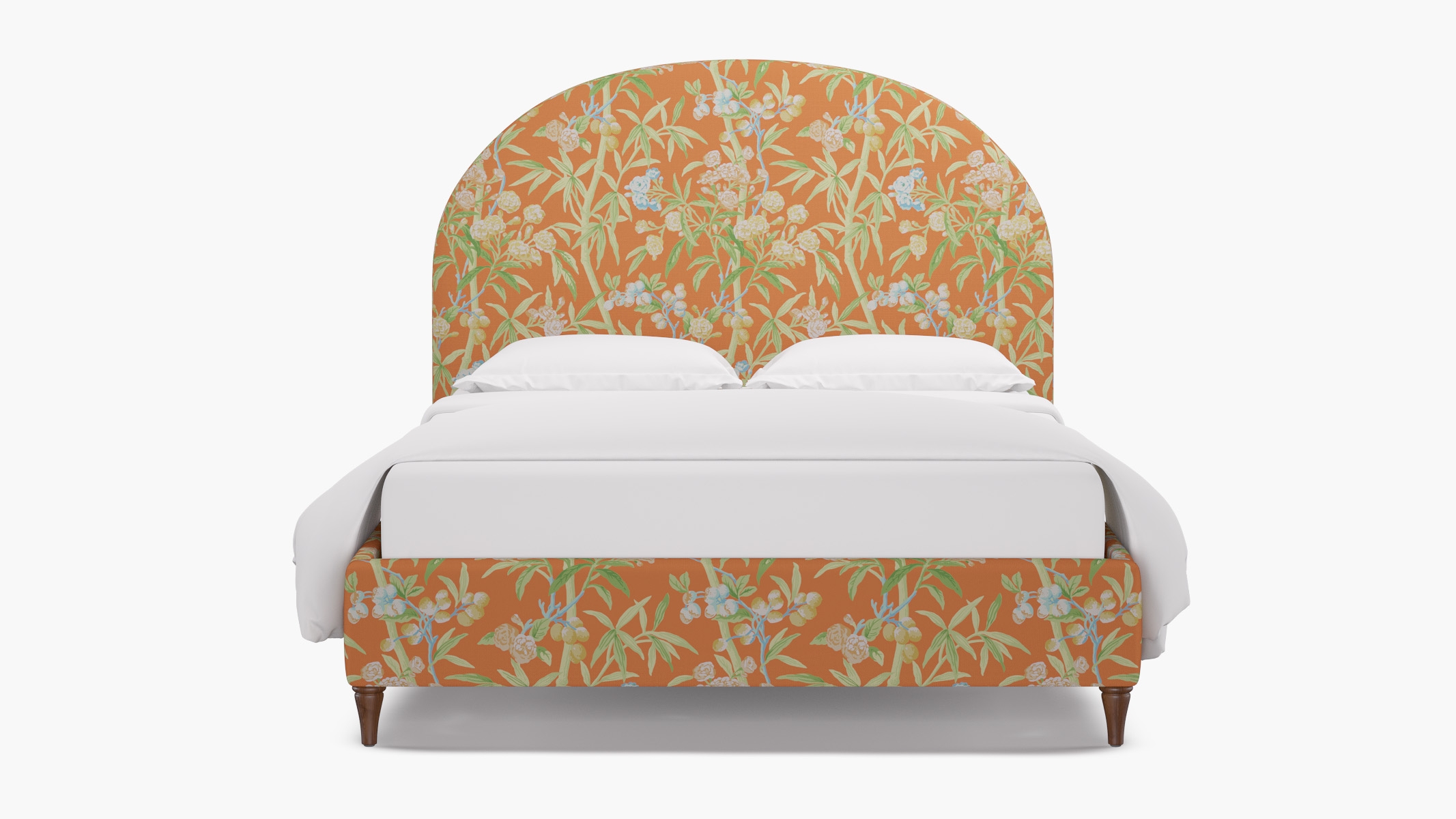 Demilune Bed, Mandarin Lanai, Walnut Decorative Tapered Leg, King - Image 0