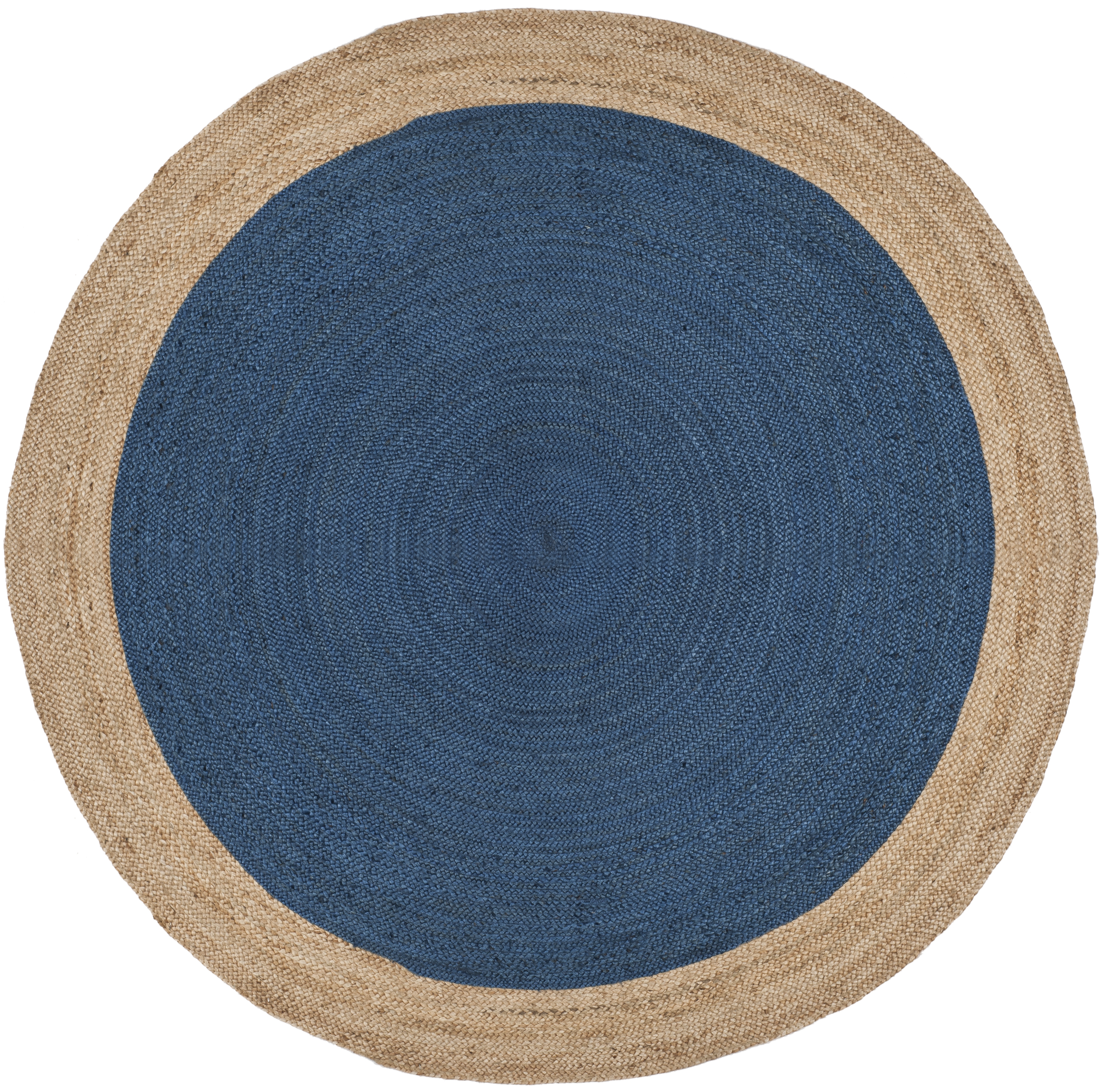 Arlo Home Hand Woven Area Rug, NF801D, Royal Blue/Natural,  8' X 8' Round - Image 0