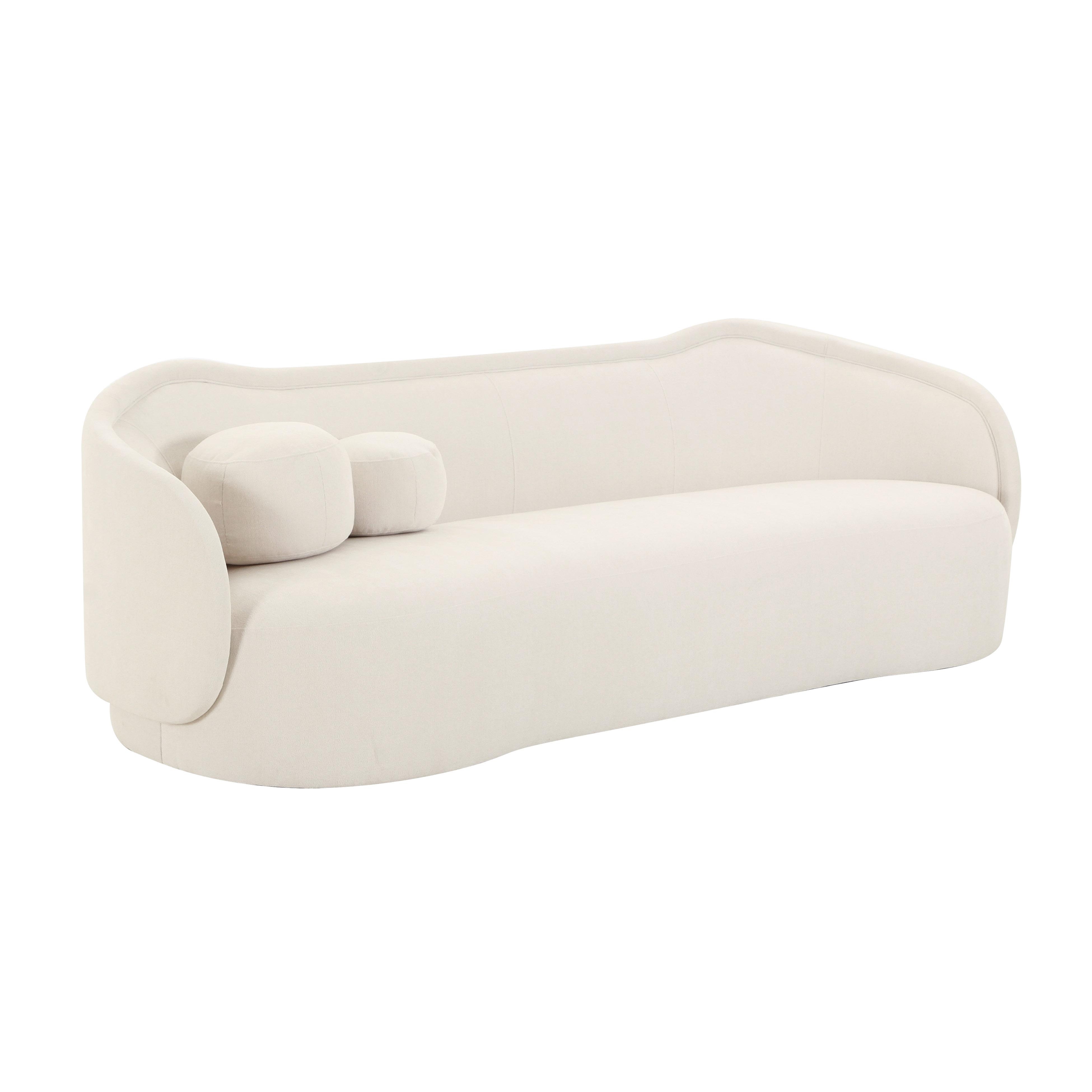 Circe Cream Textured Velvet Sofa - Image 0