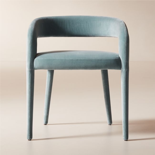 Lisette Light Blue Velvet Dining Armchair Set of 4 - Image 0