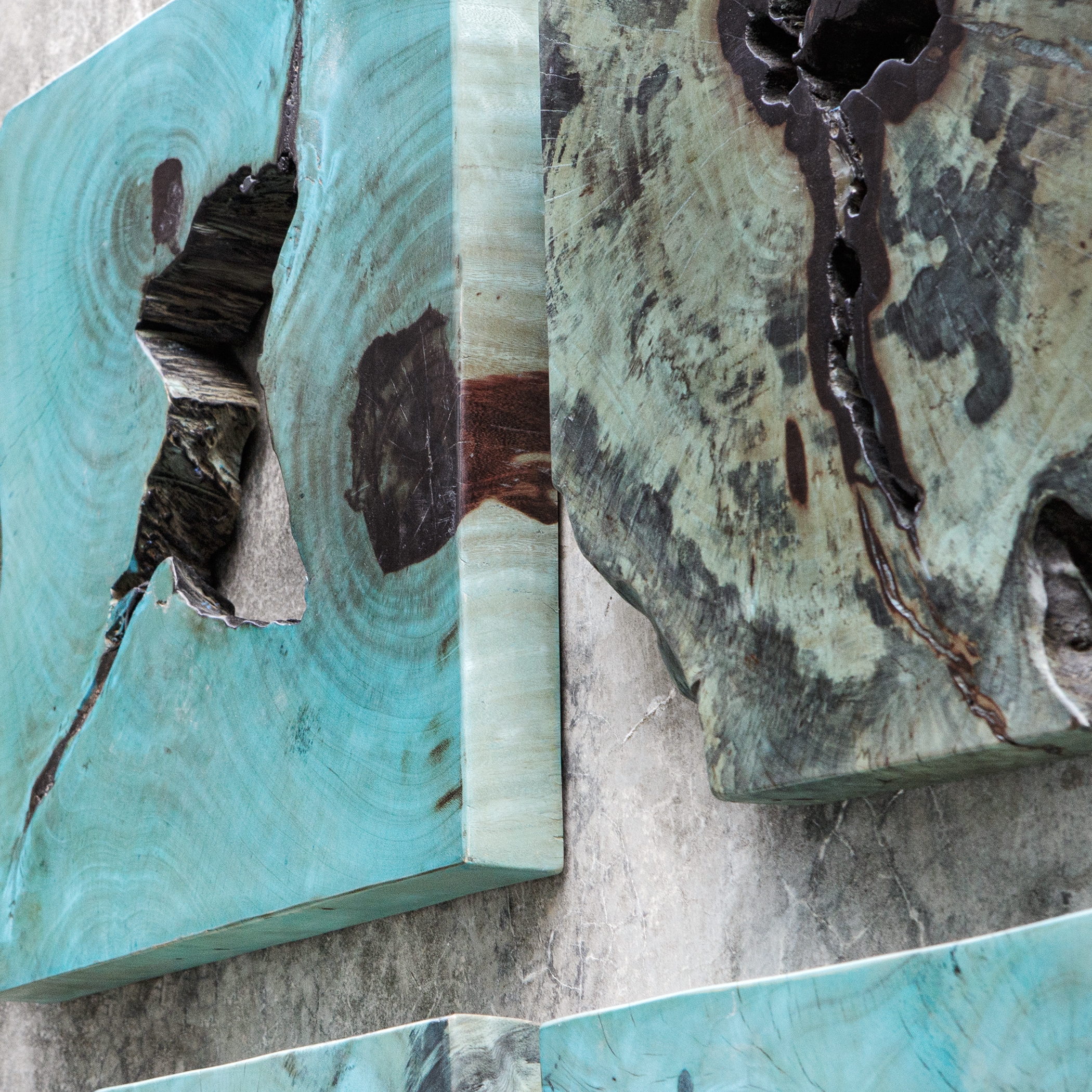 Bahati Wood Wall DÃ©cor In Blue Set/9 - Image 2