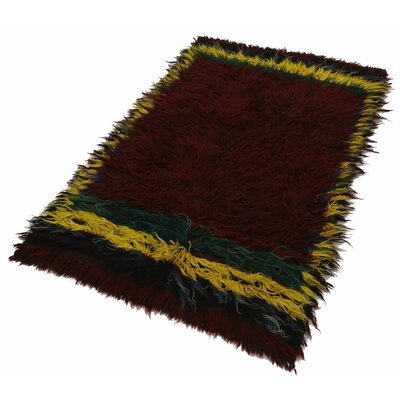 One-of-a-Kind Botulf Hand-Knotted 1960s Turkish Brown/Yellow 4' x 6' Area Rug - Image 0
