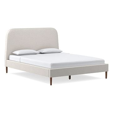 Camila No Tufting, Bed, Full, PCL, White, Cool Walnut - Image 0