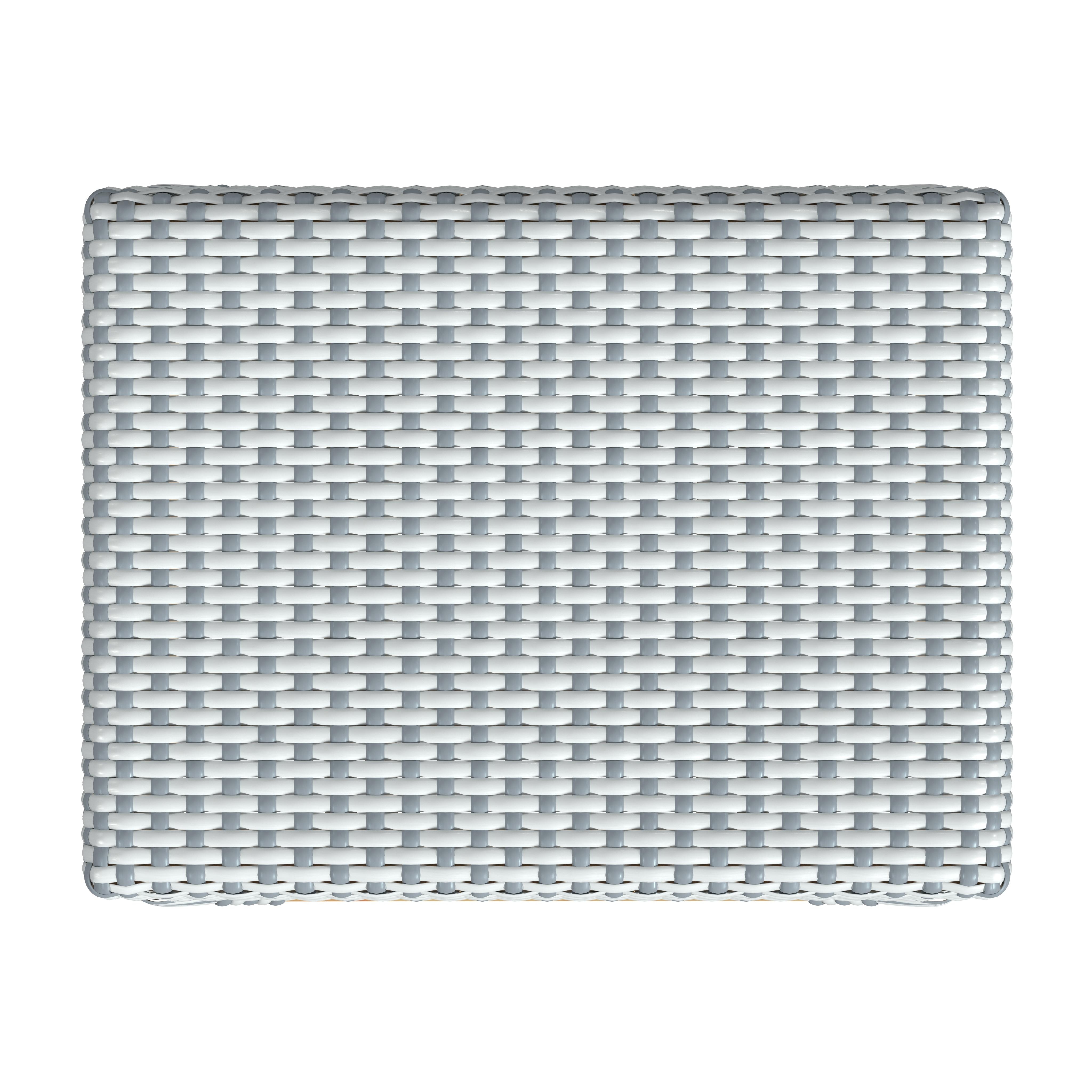 Robias White/Sky Blue Dot / Natural Rattan Frame Barstool - Image 3