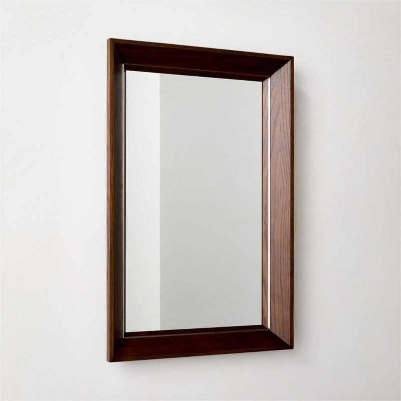 Boulevard Oak Wood Rectangular Wall Mirror 24"x36" - Image 3