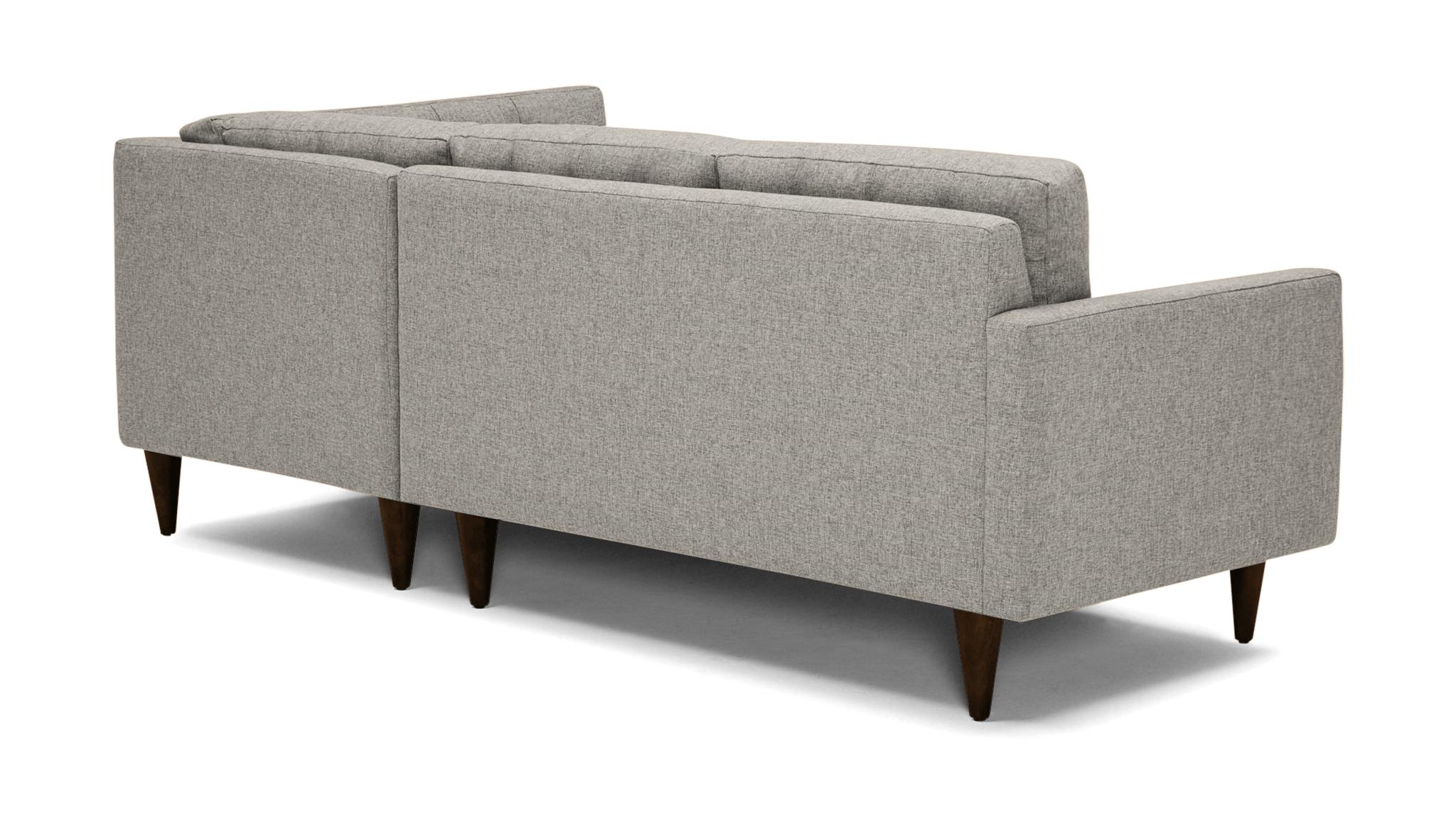 White Eliot Mid Century Modern Apartment Sectional with Bumper - Bloke Cotton - Mocha - Right  - Image 3