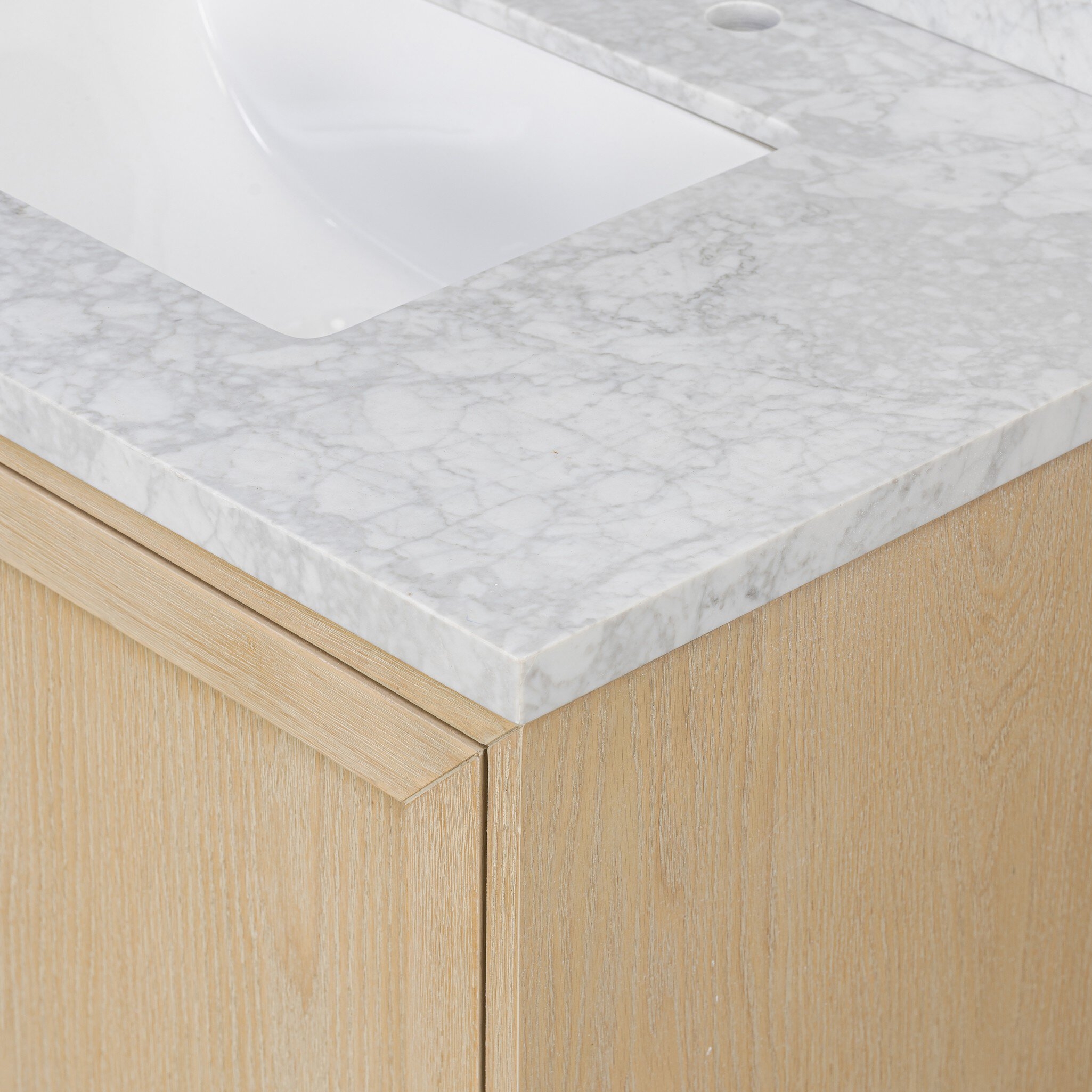 Millie Single Vanity - Satin Bleached Oak Veneer - Image 15