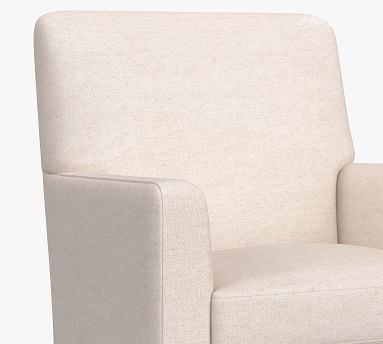 Howard Upholstered Armchair, Polyester Wrapped Cushions, Performance Heathered Basketweave Platinum - Image 4