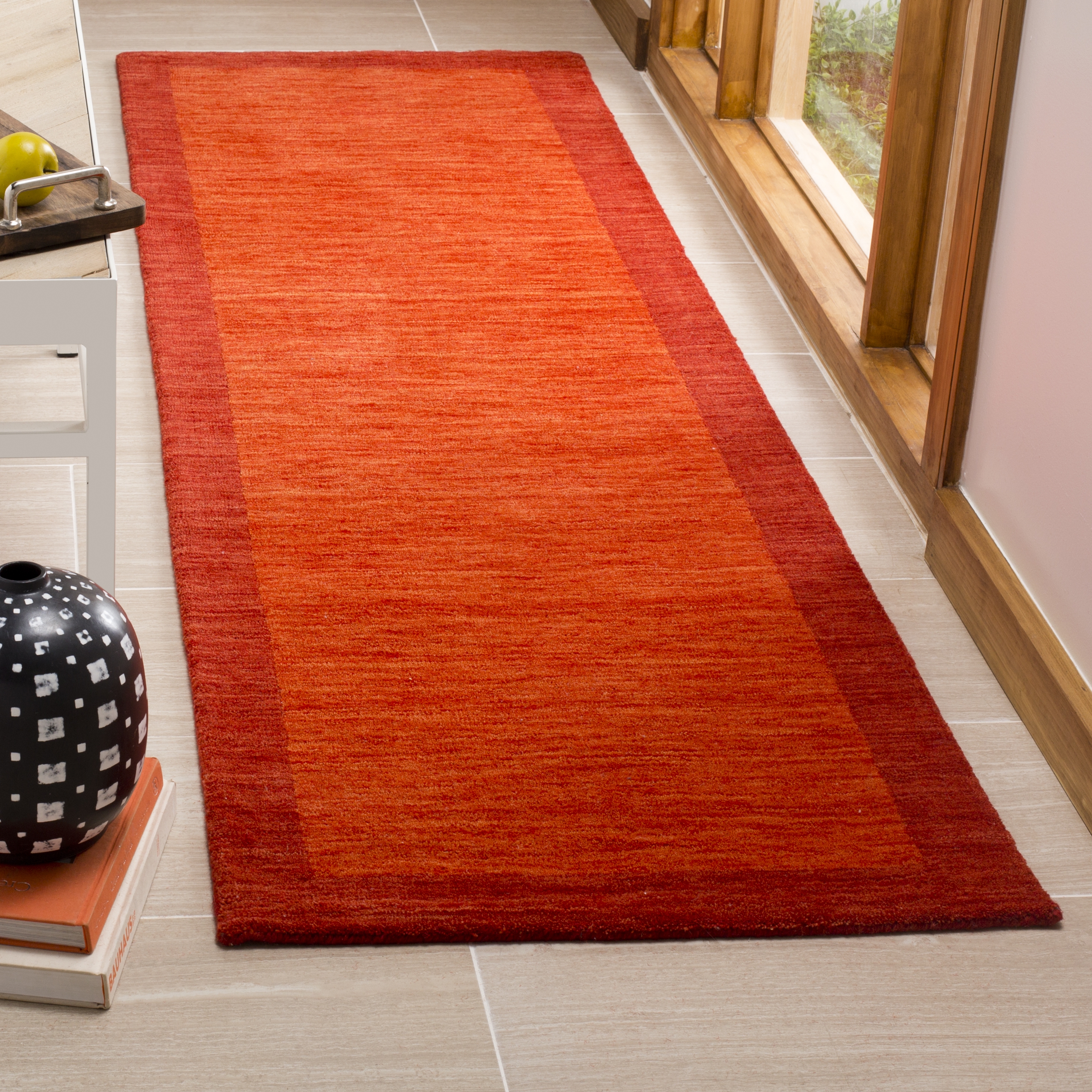 Arlo Home Hand Loomed Area Rug, HIM587A, Red,  2' 3" X 8' - Image 1