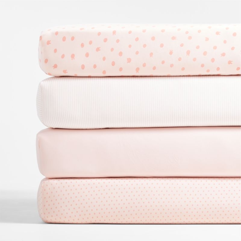 Baby's First Pink 100% Organic Cotton Jersey Baby Crib Fitted Sheet - Image 2