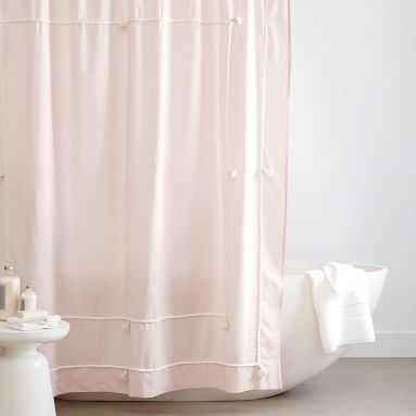 Classic Tassel Shower Curtain, Quartz Blush - Image 2